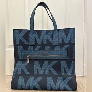 Michael Kors Large Denim Monogram Tote